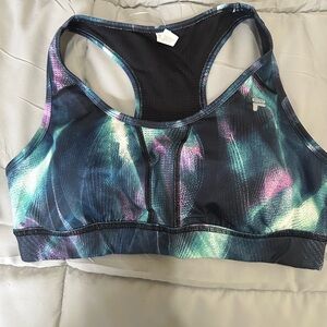 Fila Performance Black and Vibrant Color Medium Support Sports Bra Sz L